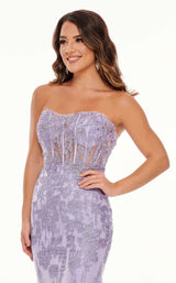 8 of 12 Rachel Allan 70011 Dress Lilac-Iridescent