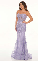 2 of 12 Rachel Allan 70011 Dress Lilac-Iridescent