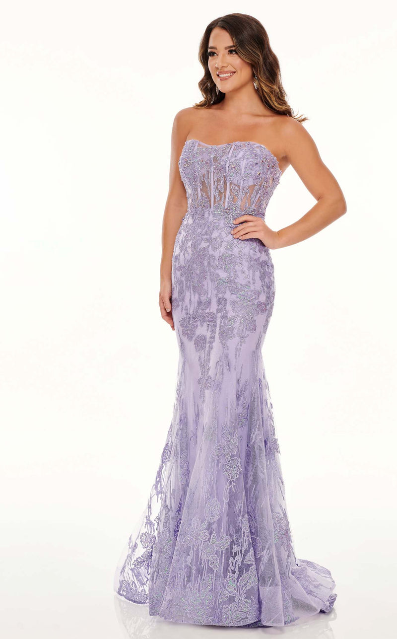 Rachel Allan 70011 Dress Lilac-Iridescent