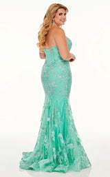 3 of 8 Rachel Allan Curves 70011W Dress Aqua-Mint