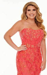 6 of 8 Rachel Allan Curves 70011W Dress Bright-Coral