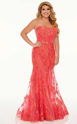 2 of 8 Rachel Allan Curves 70011W Dress Bright-Coral