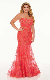 2 of 4 Rachel Allan 70011W Dress Bright-Coral
