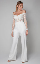 3 of 4 Alyce 70018 Jumpsuit Diamond-White