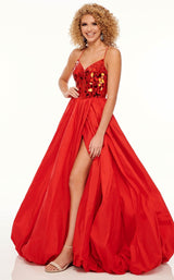 2 of 8 Rachel Allan 70021 Dress Red