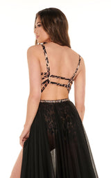 4 of 4 Rachel Allan 70025 Dress Animal-Black