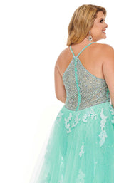 7 of 8 Rachel Allan Curves 70026W Dress Aqua-Iridescent