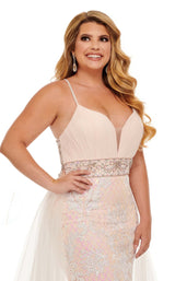 6 of 8 Rachel Allan Curves 70026W Dress Pink-Iridescent