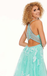 7 of 8 Rachel Allan 70026 Dress Aqua-Iridescent