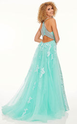 3 of 8 Rachel Allan 70026 Dress Aqua-Iridescent