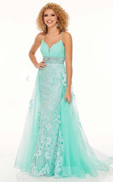 1 of 8 Rachel Allan 70026 Dress Aqua-Iridescent