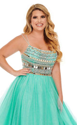 5 of 8 Rachel Allan Curves 70038W Dress Jade