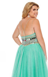 7 of 8 Rachel Allan Curves 70038W Dress Jade