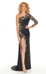 1 of 4 Rachel Allan 70040 Dress Black-Multi