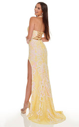 Rachel Allan 70041 Dress Yellow-Iridescent