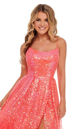 5 of 8 Rachel Allan 70047 Dress Coral-Iridescent