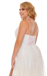 Rachel Allan Curves 70047W Dress White-Iridescent