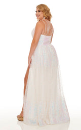 Rachel Allan 70047W Dress White-Iridescent