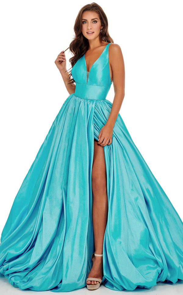 Rachel Allan 70050 Dress Aqua-Blue