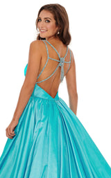 7 of 8 Rachel Allan 70050 Dress Aqua-Blue