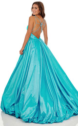 3 of 8 Rachel Allan 70050 Dress Aqua-Blue