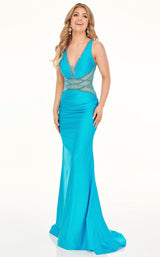Rachel Allan 70051 Dress Neon-Turquoise