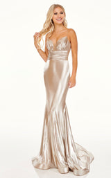 2 of 8 Rachel Allan 70053 Dress Gold-Metallic