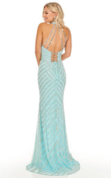 3 of 8 Rachel Allan 70057 Dress Aqua-Silver