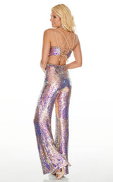 3 of 8 Rachel Allan 7006 Jumpsuit Iridescent-Champagne