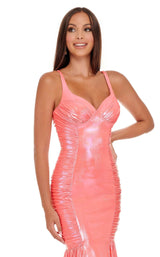 6 of 8 Rachel Allan 70061 Dress Soft-Coral