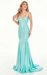 1 of 8 Rachel Allan 70061 Dress Aqua-Blue