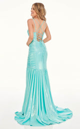 3 of 8 Rachel Allan 70061 Dress Aqua-Blue