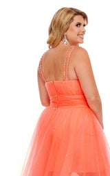 7 of 8 Rachel Allan Curves 70063W Dress Coral-Iridescent