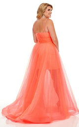 3 of 8 Rachel Allan Curves 70063W Dress Coral-Iridescent