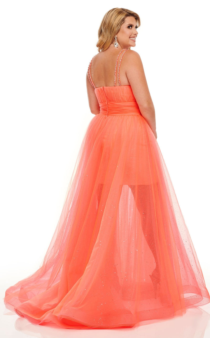 Rachel Allan Curves 70063W Dress Coral-Iridescent