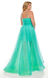 4 of 8 Rachel Allan Curves 70063W Dress Turquoise-Iridescent