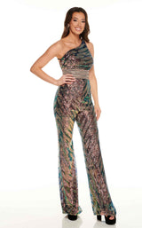 1 of 8 Rachel Allan 70070 Jumpsuit Black-Iridescent