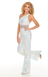 2 of 8 Rachel Allan 70070 Jumpsuit White-Iridescent