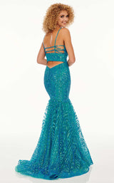 3 of 8 Rachel Allan 70071 Dress Jade-Iridescent