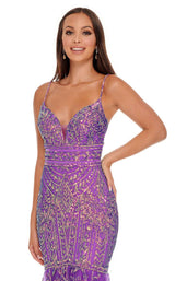 6 of 8 Rachel Allan 70071 Dress Violet-Iridescent