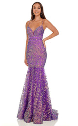 2 of 8 Rachel Allan 70071 Dress Violet-Iridescent