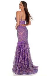 4 of 8 Rachel Allan 70071 Dress Violet-Iridescent