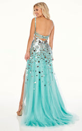 3 of 8 Rachel Allan 70072 Dress Aqua-Silver