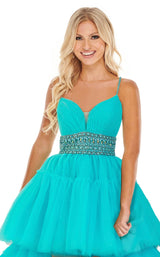 6 of 8 Rachel Allan 70074 Dress Neon-Turquoise