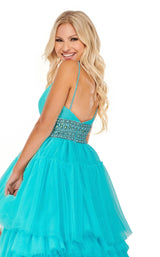 8 of 8 Rachel Allan 70074 Dress Neon-Turquoise