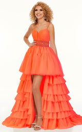 1 of 8 Rachel Allan 70074 Dress Neon-Orange