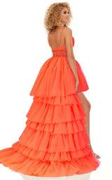 3 of 8 Rachel Allan 70074 Dress Neon-Orange