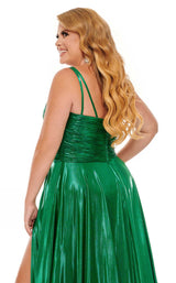 7 of 8 Rachel Allan Curves 70083W Dress Metallic-Emerald