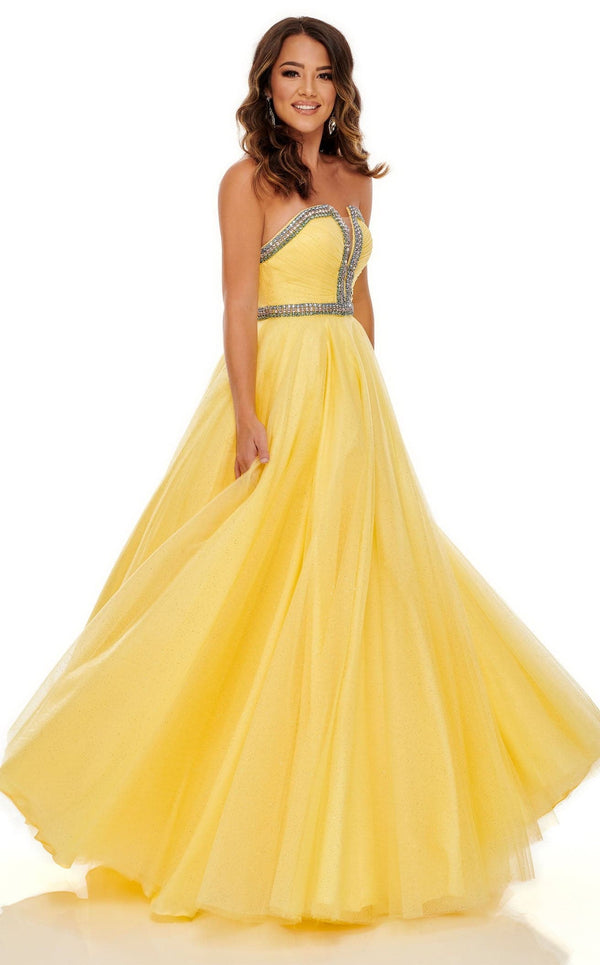 Rachel Allan 70084 Dress Yellow-Multi