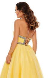 8 of 8 Rachel Allan 70084 Dress Yellow-Multi